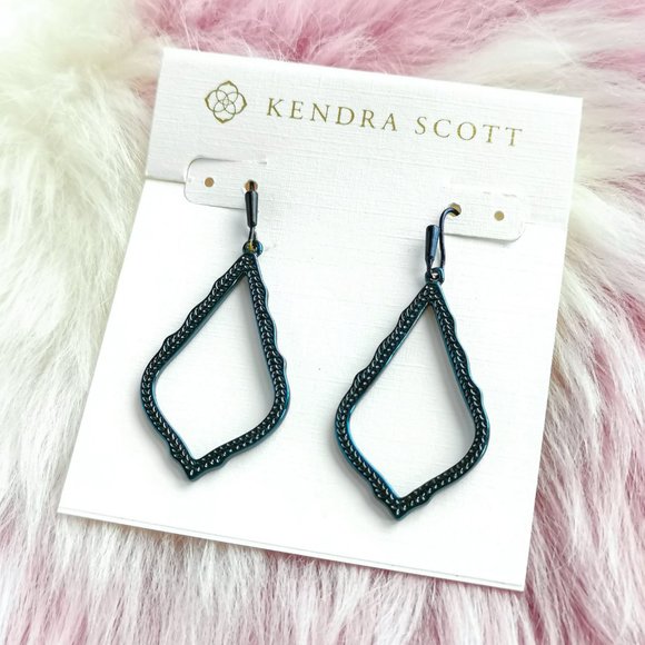 Kendra Scott Navy Gunmetal Sophia Drop Earrings - Picture 1 of 3